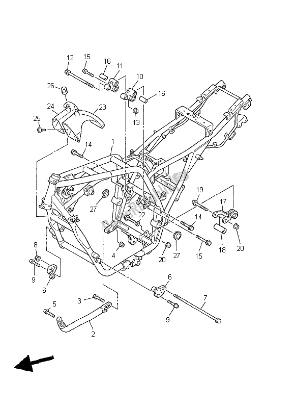 Todas las partes para Marco de Yamaha XJR 1300 2002