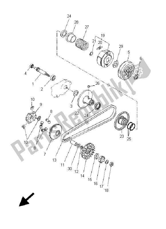 Toutes les pièces pour le Embrayage du Yamaha CW 50 RS BWS 2009