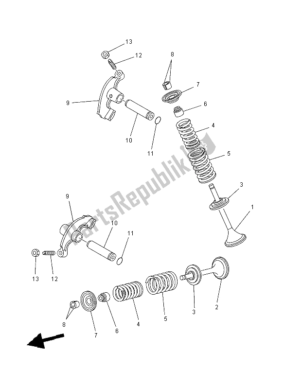 Tutte le parti per il Valvola del Yamaha YFM 450F Grizzly IRS 4X4 2012