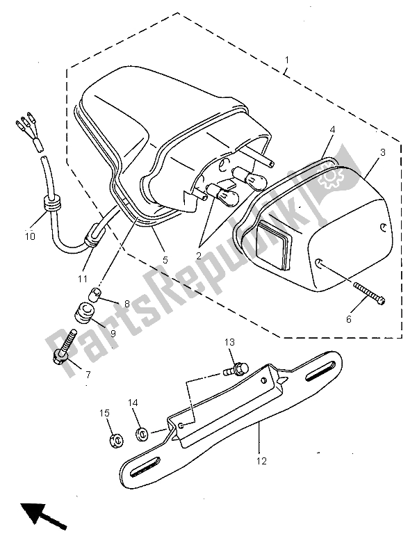 Toutes les pièces pour le Feu Arrière du Yamaha XV 1100 Virago 1997