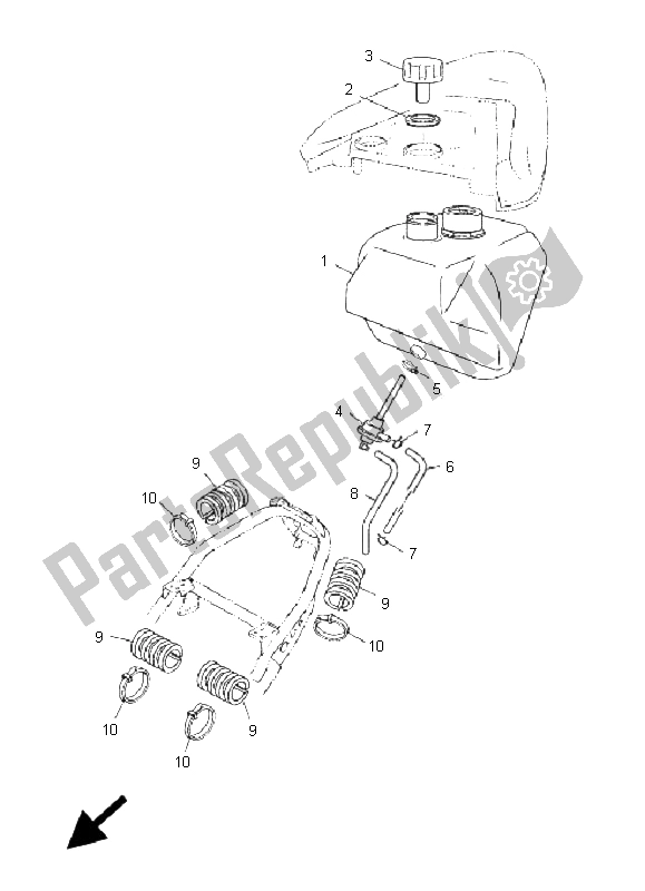 All parts for the Fuel Tank of the Yamaha CS 50 RR LC JOG 2009