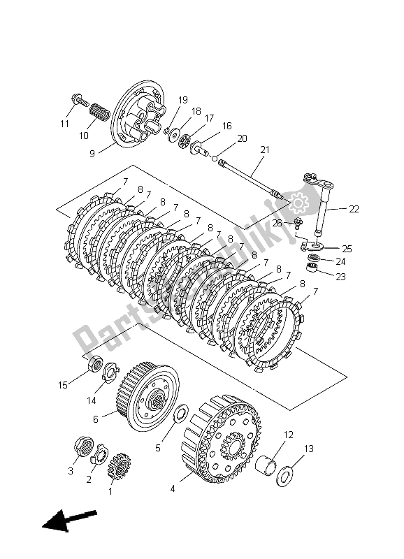 Toutes les pièces pour le Embrayage du Yamaha YZ 250F 2009