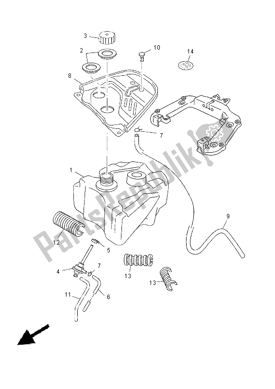 All parts for the Fuel Tank of the Yamaha YN 50 2014