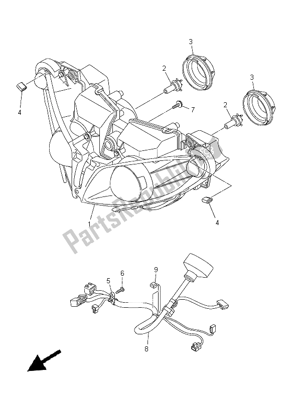 Tutte le parti per il Faro del Yamaha YZF R1 1000 2014