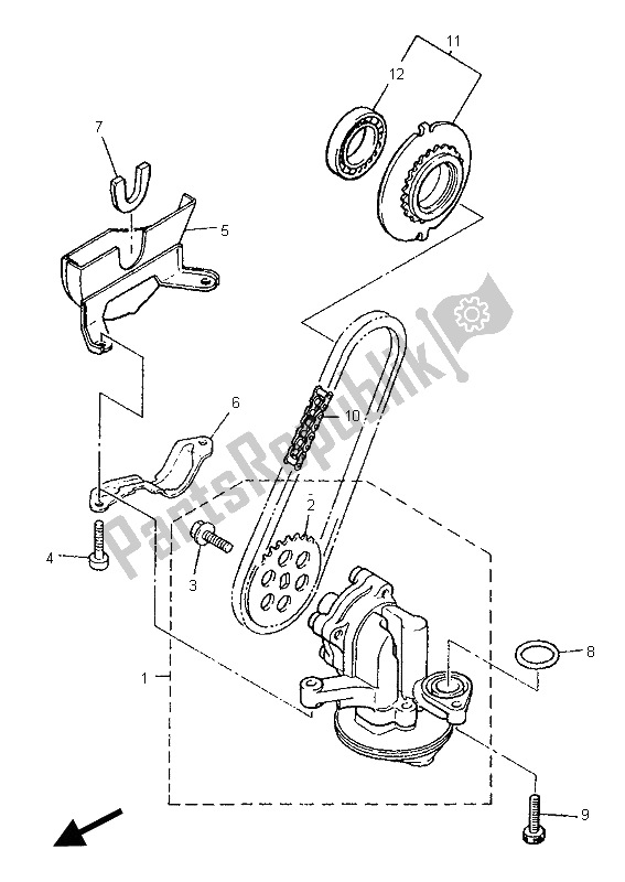 All parts for the Oil Pump of the Yamaha XJ 900S Diversion 1995