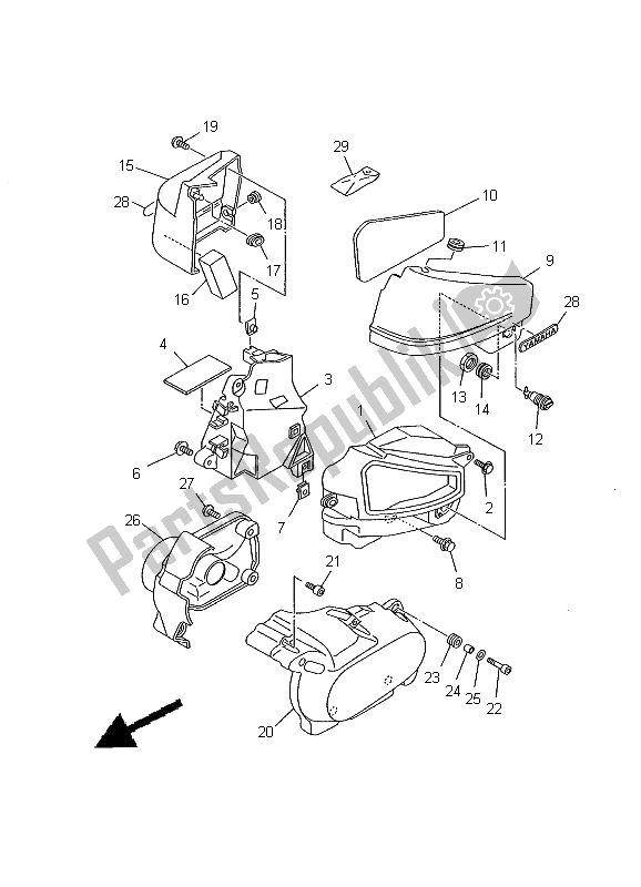 Todas as partes de Tampa Lateral do Yamaha XVS 650A Dragstar Classic 2000
