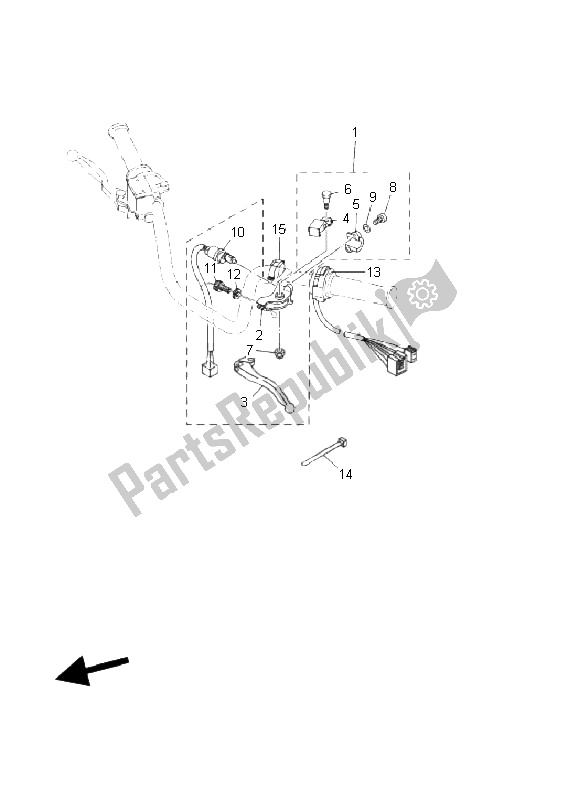 Todas as partes de Manípulo Interruptor E Alavanca do Yamaha YFM 250 Bear Tracker 2X4 2003