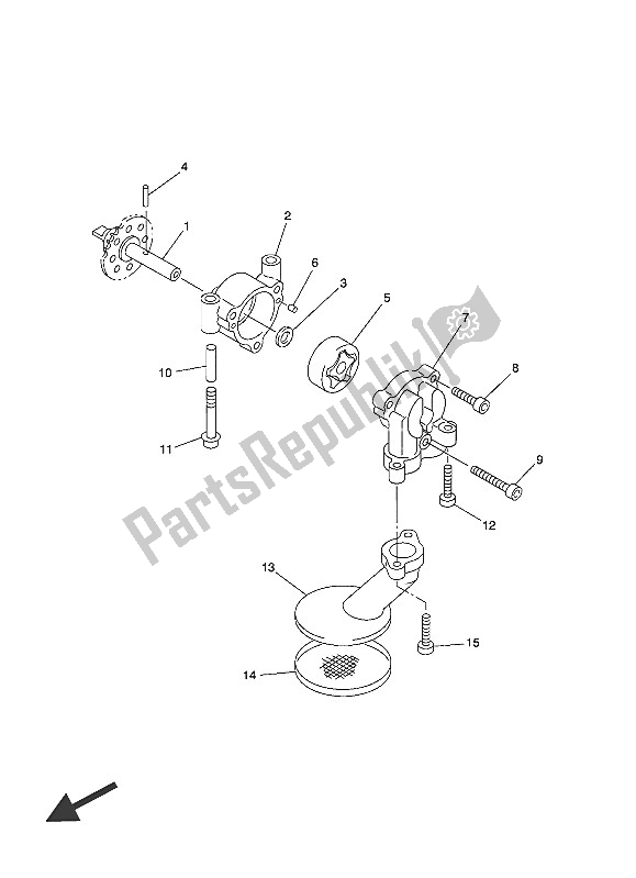 All parts for the Oil Pump of the Yamaha FJR 1300 AE 2016