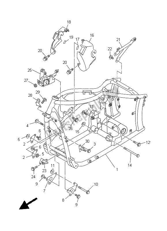 All parts for the Frame of the Yamaha XVS 650A Dragstar Classic 1999