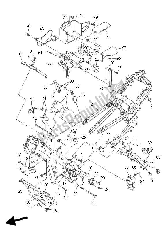 All parts for the Frame of the Yamaha FJR 1300 AS 2006