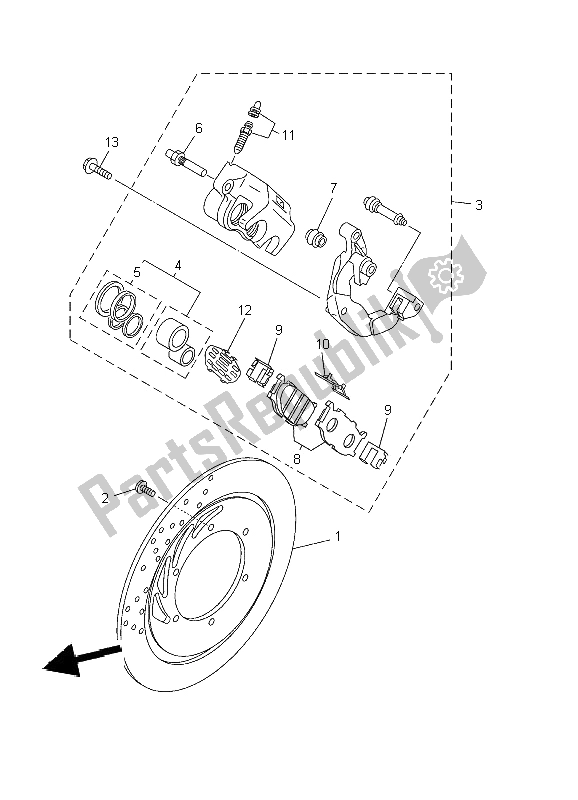 Toutes les pièces pour le étrier De Frein Avant du Yamaha XVS 650 Dragstar 2002