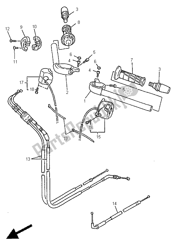 Tutte le parti per il Maniglia E Cavo Dello Sterzo del Yamaha YZF 1000R Thunderrace 1998