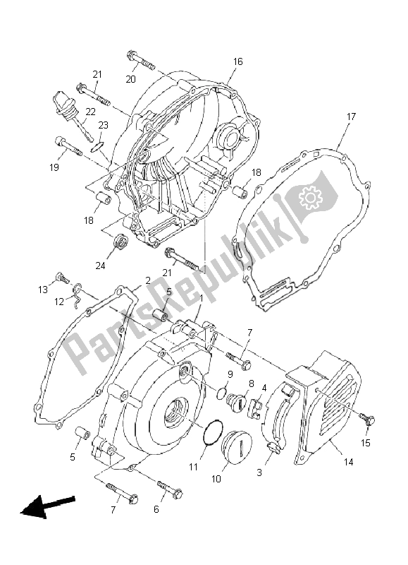 Tutte le parti per il Coperchio Del Carter 1 del Yamaha TT R 125 SW LW 2011