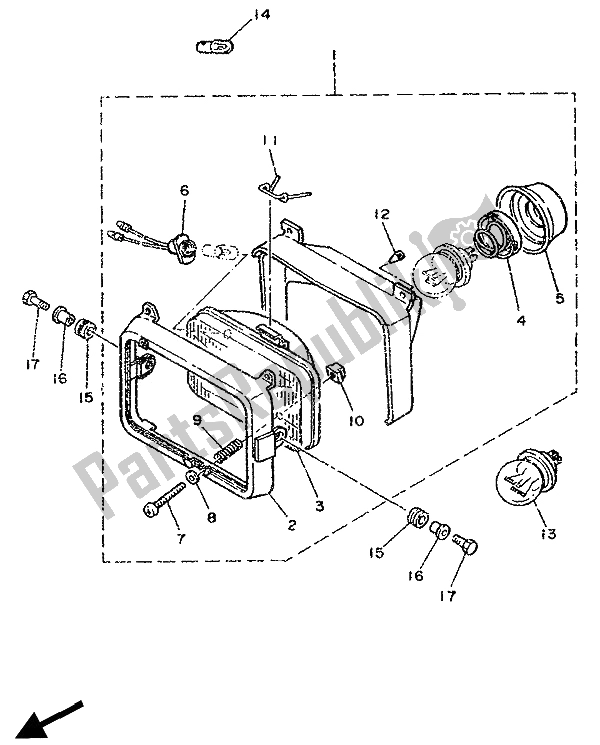 Tutte le parti per il Faro del Yamaha DT 125E 1990