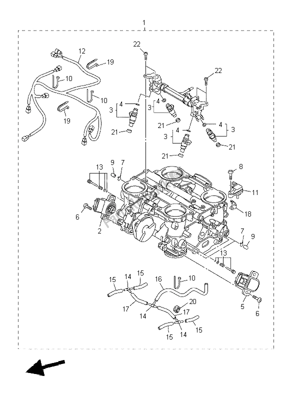 All parts for the Intake 2 of the Yamaha VMX 17 1700 2009