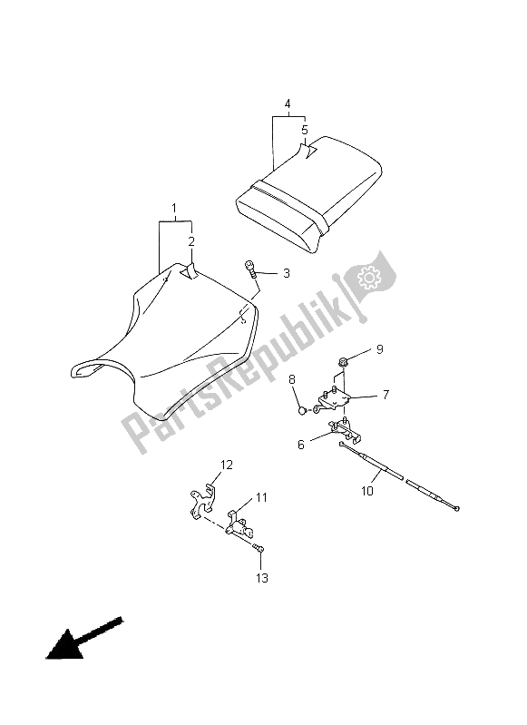 Toutes les pièces pour le Siège du Yamaha YZF R1 1000 1998