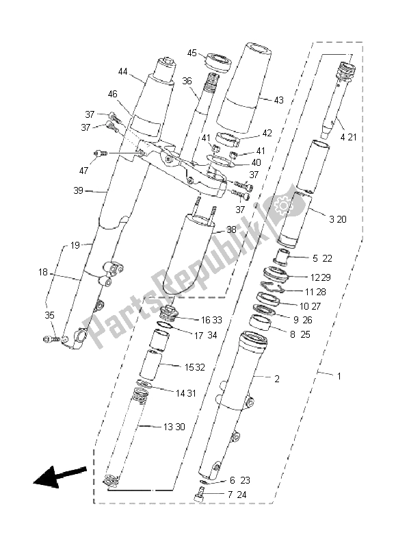 Todas las partes para Tenedor Frontal de Yamaha XV 1900A 2011