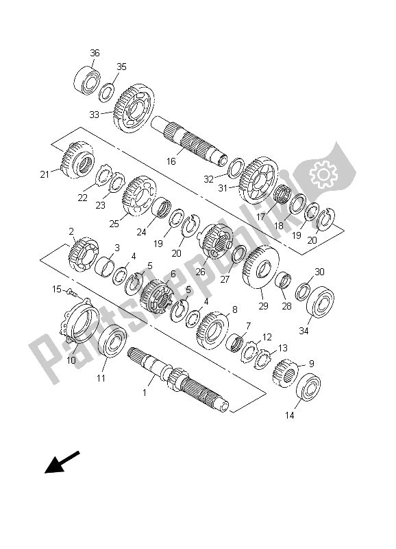 All parts for the Transmission of the Yamaha FJR 1300A 2003