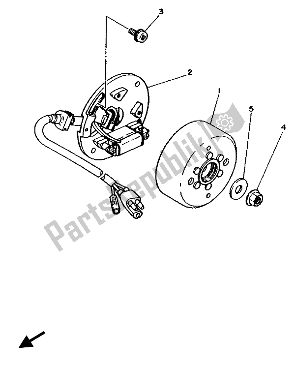 Toutes les pièces pour le Générateur du Yamaha YZ 250 LC 1992