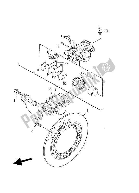 Tutte le parti per il Pinza Freno Posteriore del Yamaha XJ 600S Diversion 2002