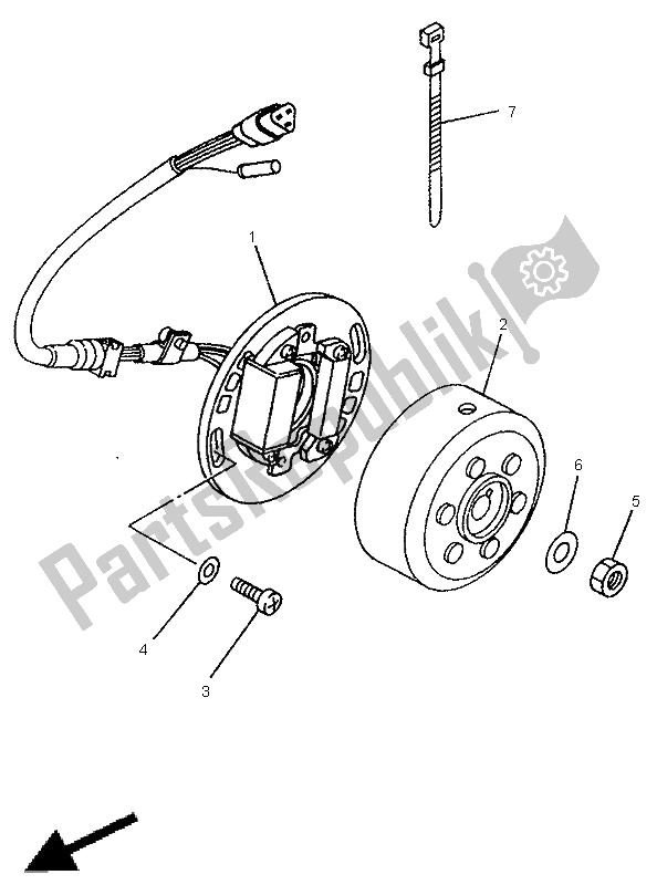 Toutes les pièces pour le Générateur du Yamaha YZ 80 LC 1999