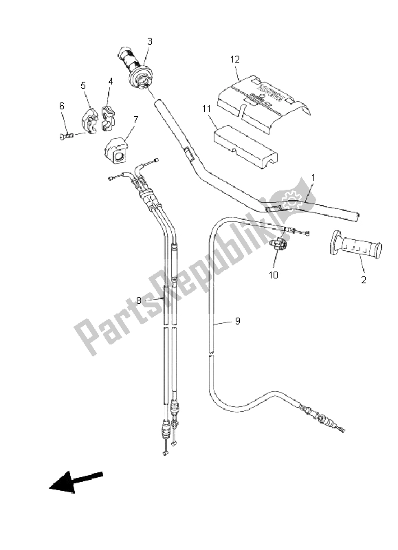 Todas las partes para Manija De Dirección Y Cable de Yamaha WR 250F 2011