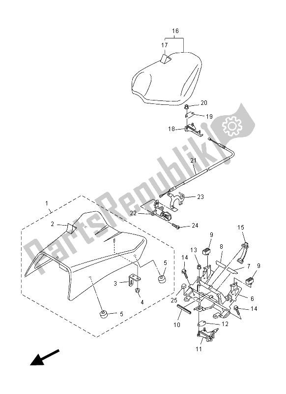 All parts for the Seat of the Yamaha FZ1 S 1000 2012