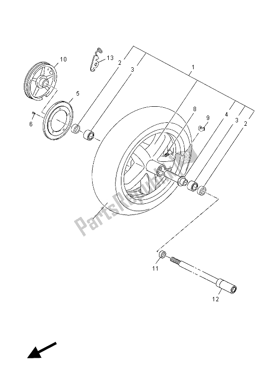 All parts for the Front Wheel of the Yamaha YP 125 RA X MAX Business 2012