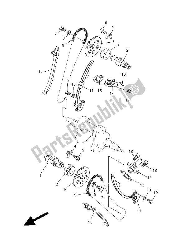 All parts for the Crankshaft & Chain of the Yamaha XVS 125 Dragstar 2000