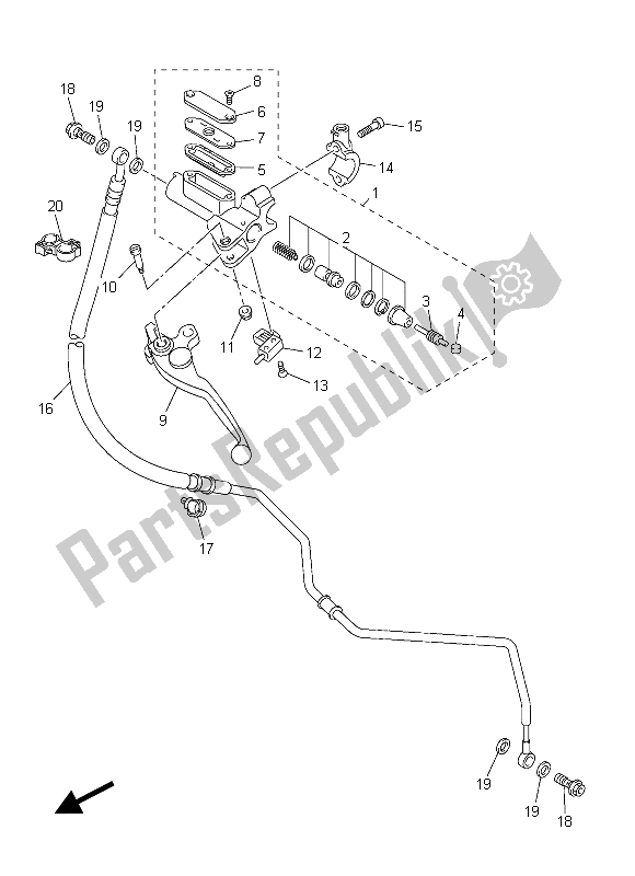 Wszystkie części do Przedni Cylinder G?ówny 2 Yamaha VMX 17 1700 2015