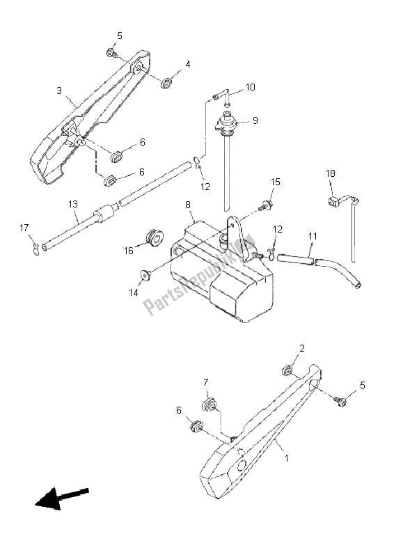 All parts for the Side Cover of the Yamaha FZ8 S Fazer 800 2011