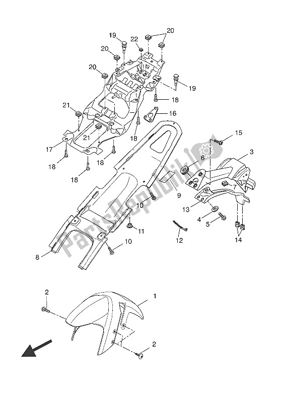 All parts for the Fender of the Yamaha YZF R 125A 2016