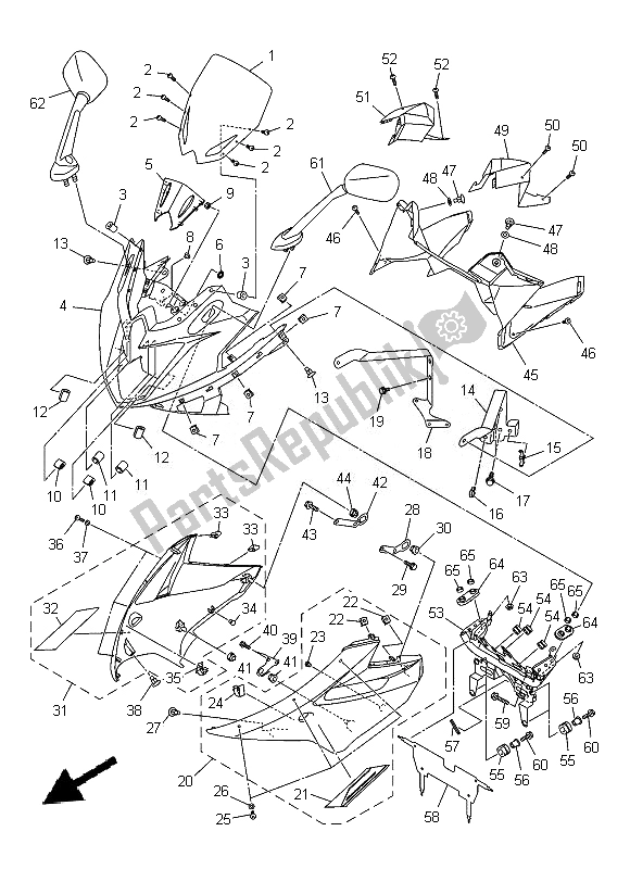 Alle onderdelen voor de Motorkap van de Yamaha XJ6 SA 600 2014