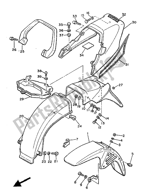 Toutes les pièces pour le Aile du Yamaha XJ 900 1986