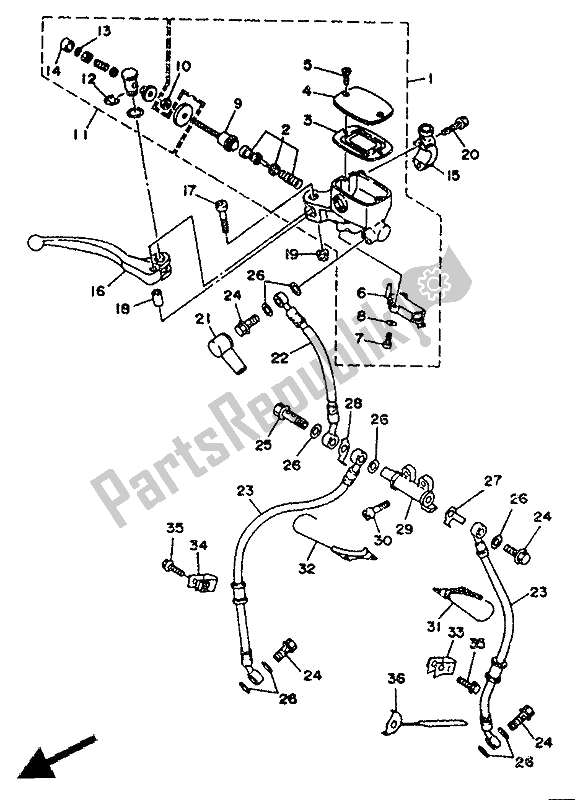 Todas las partes para Cilindro Maestro Delantero de Yamaha TDM 850 1992