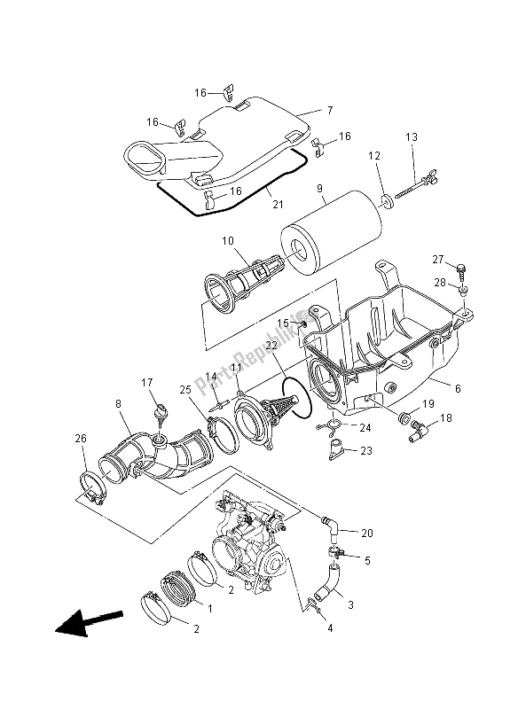 Toutes les pièces pour le Admission du Yamaha YFM 700R SE 2012