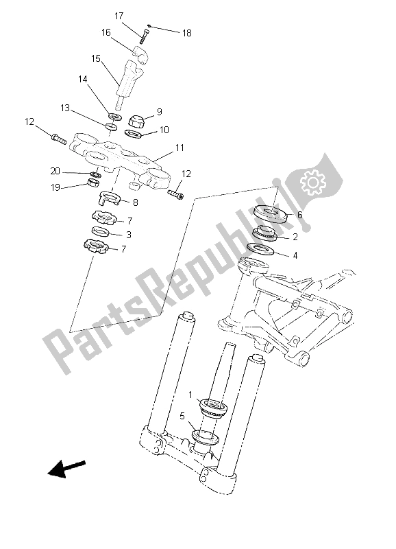 Toutes les pièces pour le Pilotage du Yamaha BT 1100 Bulldog 2006