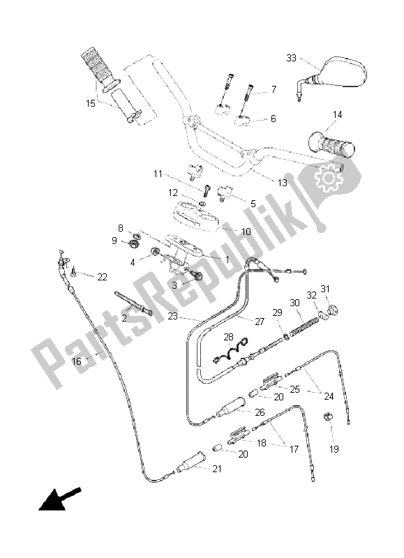 All parts for the Steering Handle & Cable of the Yamaha EW 50N Slider 2008