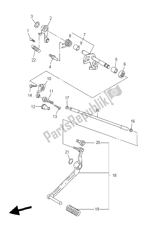 All parts for the Shift Shaft of the Yamaha FZS 1000 S Fazer 2004