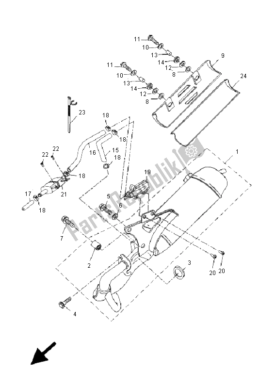 All parts for the Exhaust of the Yamaha CW 50 RS BWS 2009