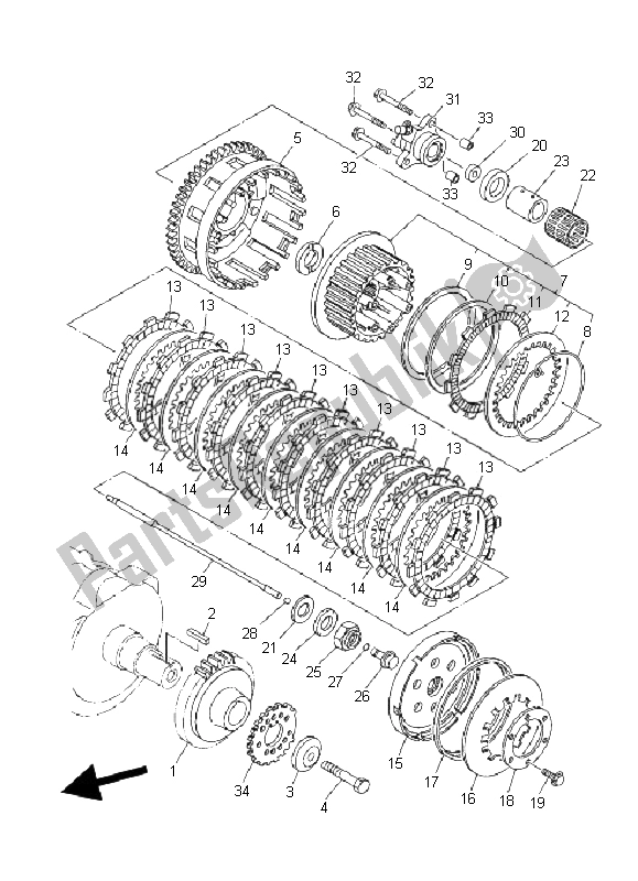 All parts for the Clutch of the Yamaha XV 1900A Midnight Star 2008