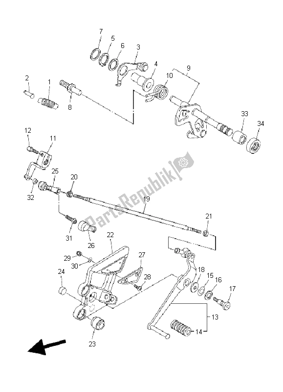 Wszystkie części do Wa? Ek Zmiany Biegów Yamaha FZ6 S 600 2006