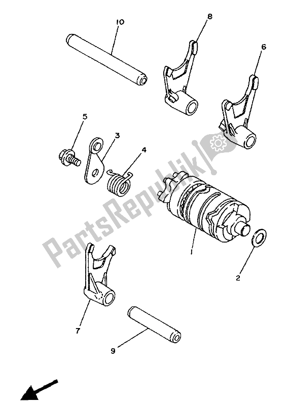 Toutes les pièces pour le Came Et Fourchette De Changement De Vitesse du Yamaha TY 250Z 1994