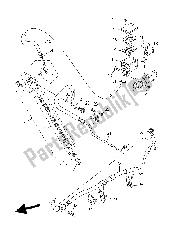 Tutte le parti per il Pompa Freno Posteriore del Yamaha MT 01S 1670 2009