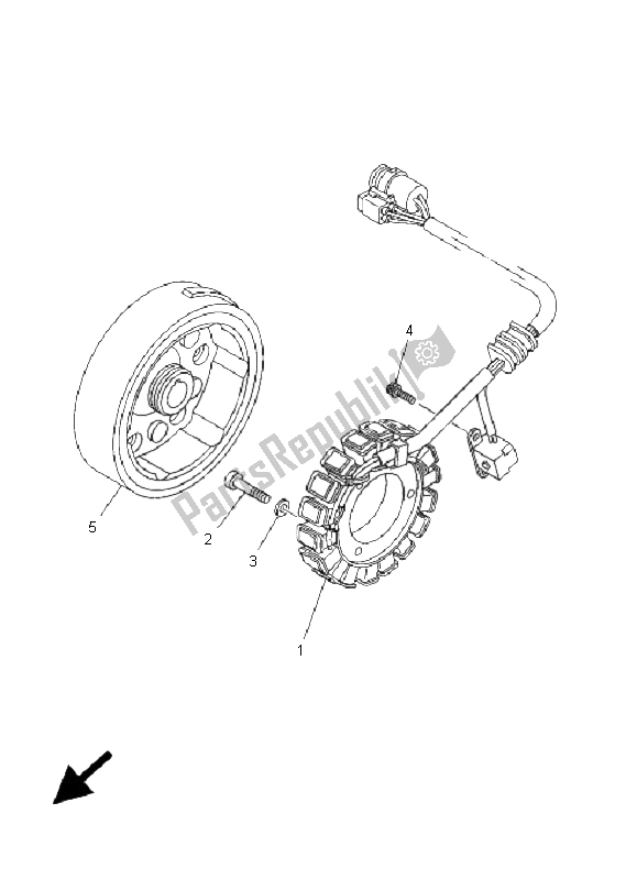 Tutte le parti per il Generatore del Yamaha YFM 350F Grizzly 4X4 2009