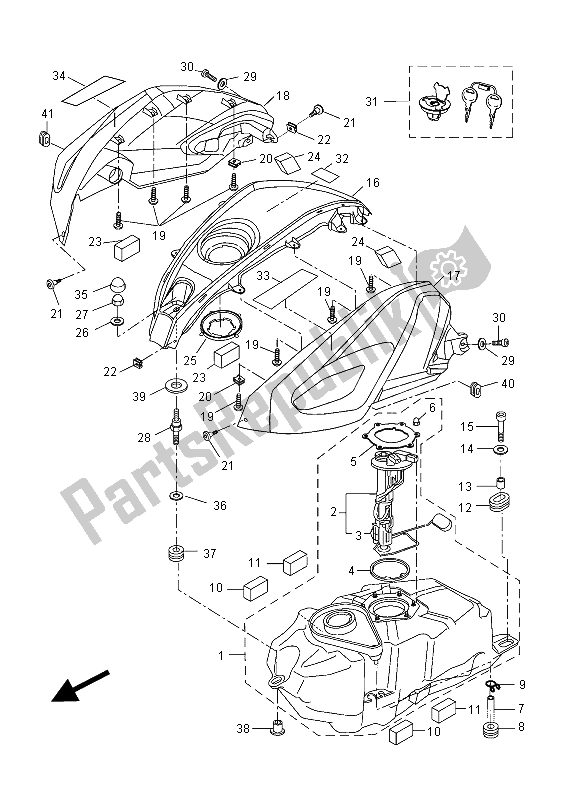 Tutte le parti per il Serbatoio Carburante (mdrm3-mnm3) del Yamaha MT 125 2015