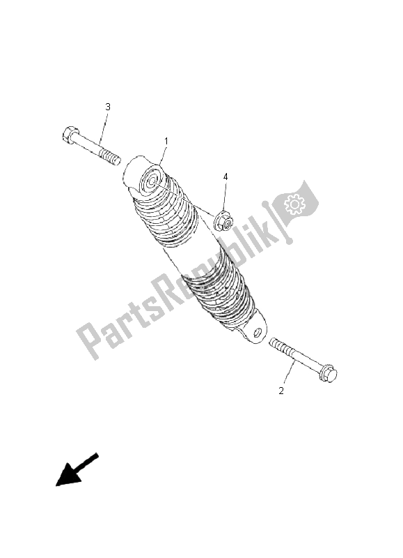 All parts for the Rear Suspension of the Yamaha CS 50R AC JOG 2008