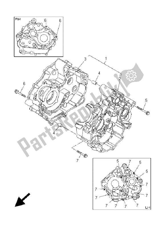 Tutte le parti per il Carter del Yamaha T 135 FI Crypton X 2009