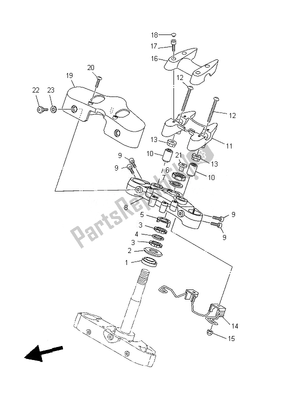 All parts for the Steering of the Yamaha XV 1900A Midnight Star 2007