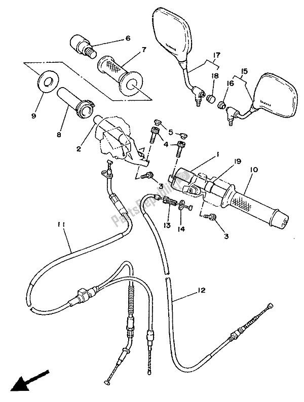 Toutes les pièces pour le Poignée Et Câble De Direction du Yamaha TZR 125 1992